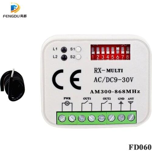2*RX MULTI 300-900MHZ garage gate control RX multi frequency receiver Rolling code Remote control receiver switch