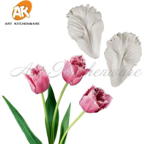 2PCS New Impression Flower Mold Silicone patel Mold Cake Decorating Fondant Sugarcraft Cake Mold for Sugar Flower Kitchenware