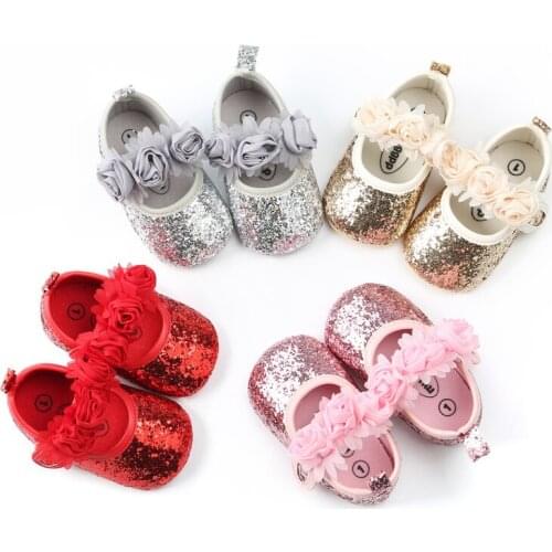 2021 Autumn Baby Girls Shoes Sequins Newborn Princess Shoes First Walkers Toddler Shoes Baby Girls Birthday Party Shoes For Baby