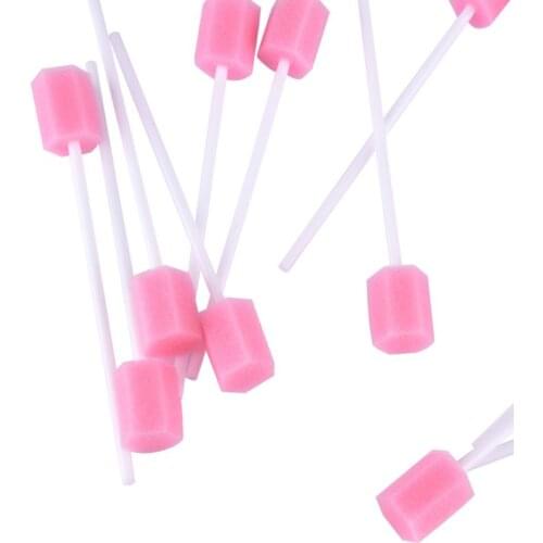 50Pcs/Box Disposable Plum Blossom Shaped Oral Care Sponge Swabs Unflavored Sterile Dental Swabsticks for Mouth Cavity F1FF