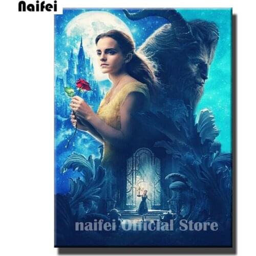5d Diy Princess Beast Roses Diamond Painting Full Round Square Rhinestones Diamond Embroidery Cross Stitch Kit Diamond Mosaic