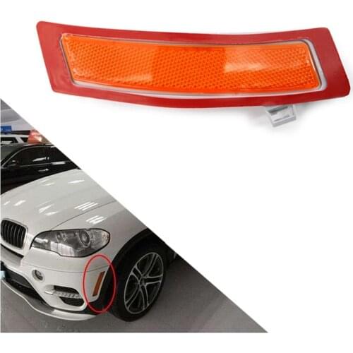 Car Front Bumper Marker Cover Reflector Strip Side Reflector For-BMW X5 E70 35Ix 35Dx 50Ix 2011-2013