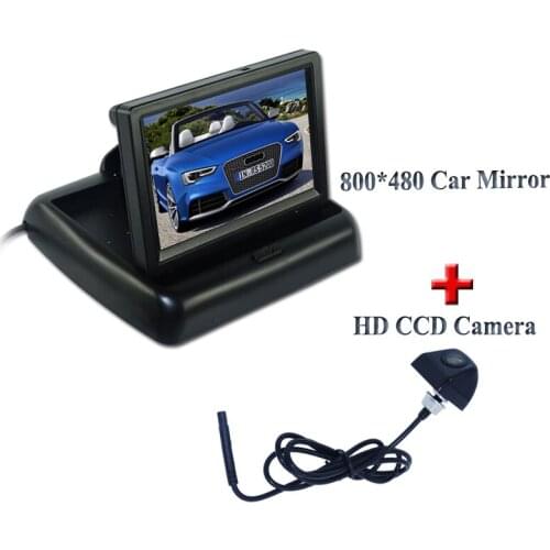 Free Shipping Car backup camera kit , Car reversing camera( Night vision)+4.3" Foldable LCD Monitor Factory direct sale