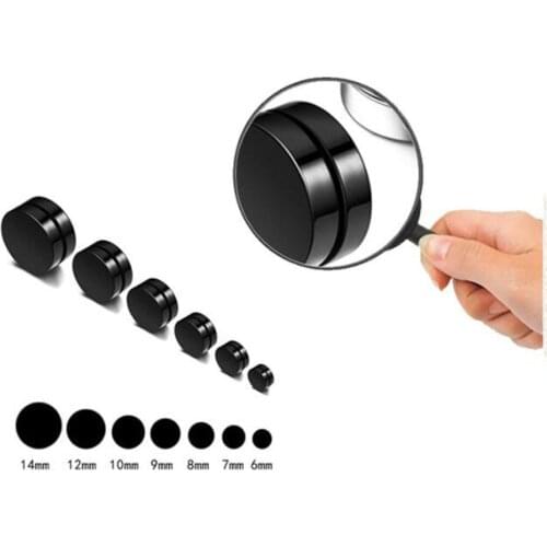1PCS Black Magnet Acrylic Earring Unisex Fashion Jewelry No Piercing Magnetic Earrings Fake Ear Plug For Men Women Slimming