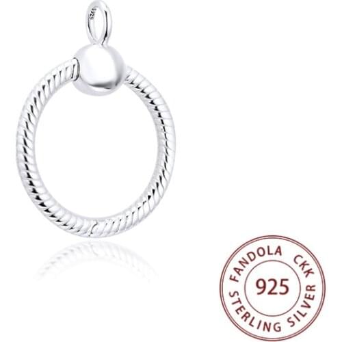 CKK Original 925 Sterling Silver Moments Medium O Pendants Necklaces for Women Fine Jewelry Colgantes Without Chain