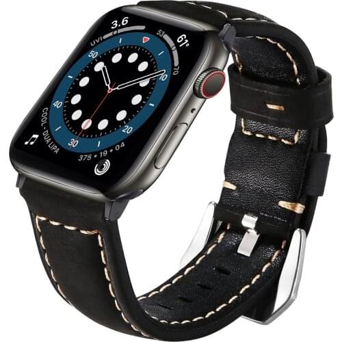 For apple watch band 44mm 40mm series 6 5 4 se strap Premium Genuine leather Bracelet for iwatch bands 3 42mm 38mm correa wrist