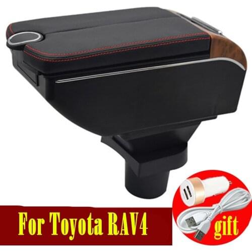 For Toyota RAV4 armrest box Double doors open 7USB Centre Console Storage Box Arm Rest