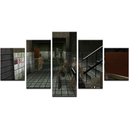 HD Print 5 Piece Canvas Wall Art Calssical Game GoldenEye 007 Painting Home Decor Game Canvas Painting For Living Room