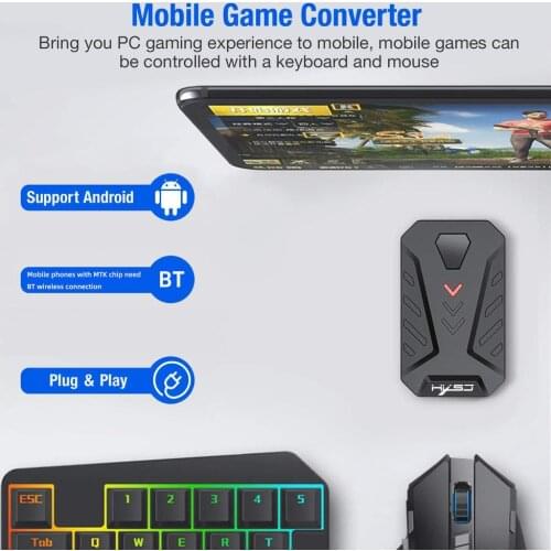 P8 Wired Gaming Keyboard and Mouse USB Set With Converter for PUBG Shooting FPS Game for Android System