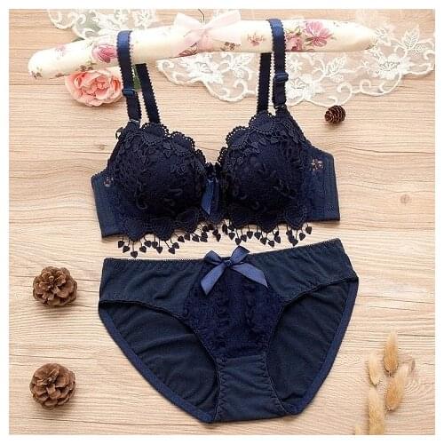 Bra Set Women Adjustable Sexy Thin Lace Push Up Underwear Wireless Seamless Bra and Panty Set Female Lingerie Set Drop Shipping