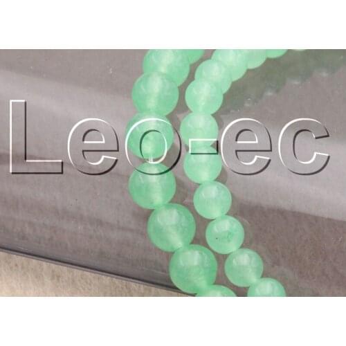 Natural 6mm 8mm round green jades Stone Loose Beads for Jewelry Making Strand 15" v1385