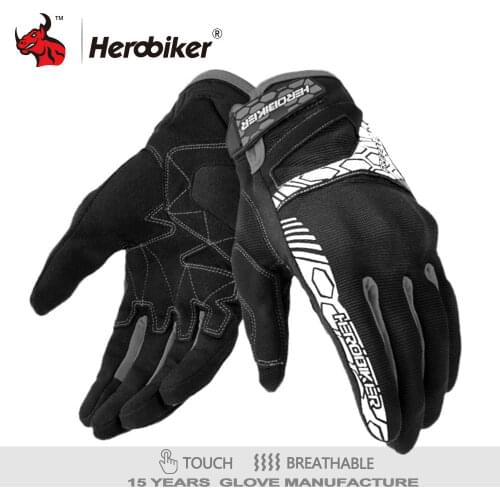 HEROBIKER Motorcycle Gloves Touch Screen Moto Gloves Men Motocross Gloves Breathable Racing Riding Motorbike Gloves Guantes
