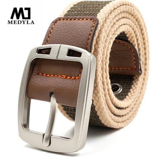 MEDYLA canvas belt man and women pin buckle strap casual jeans belt student youth waistband outdoor belts