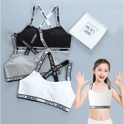 Adolescente Underwear Teen Girls Sport Training Bra Teens Bras with Chest Pad Kids Underwear Push Up Developmental Girl Clothes