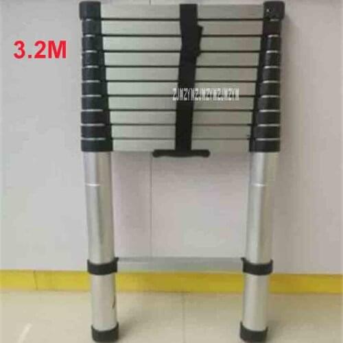 New DLT-A Portable Safety Extension Ladder Thick Aluminum Alloy Single-sided Straight Ladder Household 3.2 Meters 11-Step Ladder