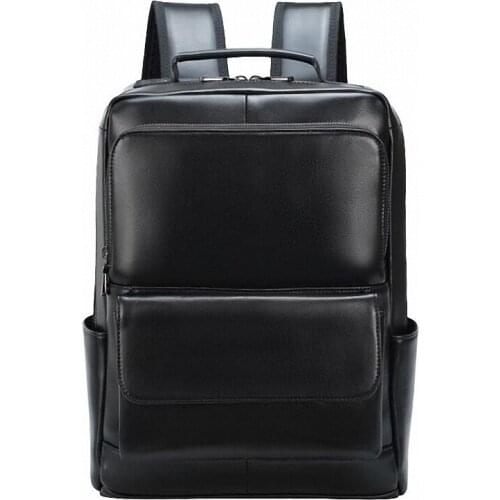 2021 New Natural Cowskin 100% Genuine Leather Mens Backpack Fashion Large Capacity Shoolbag For Boy Leather Laptop Backpack Bag