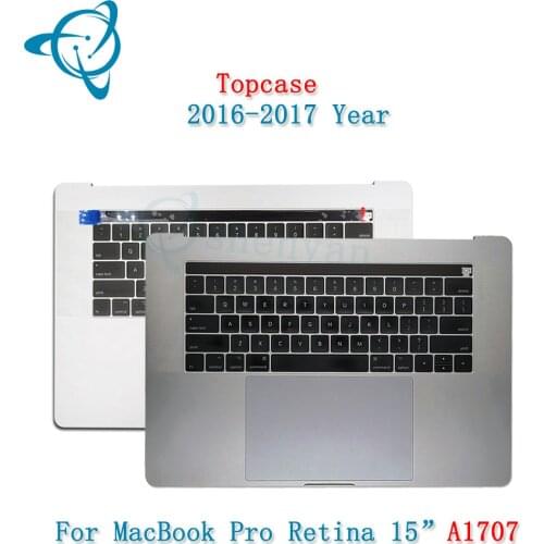 Shenyan Original A1707 TopCases For Macbook Pro Retina 15" A1707 Palmrest Top case US keyboard+Trackpad+touchbar Silver Gray