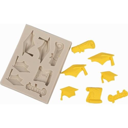 Diy Graduation Hat Sugarcraft Silicone Mold Cake Decorating Tool Fondant Chocolate Clay Craft Resin Moulds Baking Mold Decor
