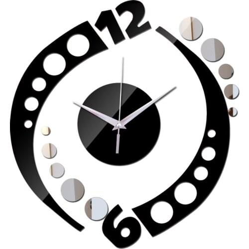 Rushed double color new 3d Acrylic wall stickers diy vintage mirror Quartz clock modern design watch decor