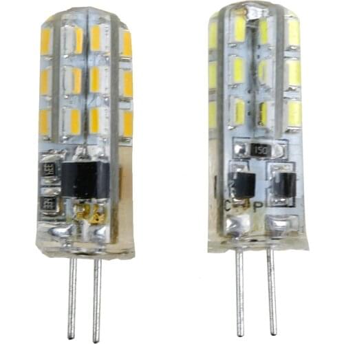 10pcs G4 led Lamp DC12V /AC220V SMD3014 24LED Replace 20W halogen lamp 360 Beam Angle LED Bulb with soft silicon White/warm