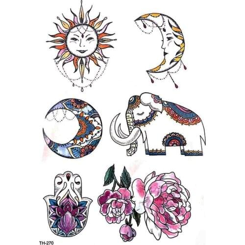 Temporary Tattoo Sticker Fake Tatoo Moon and Sun Flash Tatto Waterproof Small Arm Body Art Men Women