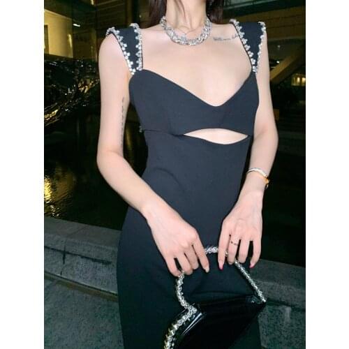 Summer Luxury 2021SS Women Diamonds Hollow Strapless Black Jumpsuits Female High Quality Rompers Playsuits Ddxgz2 5.16