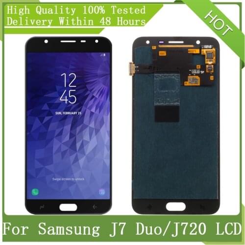 5.5" New SUPER AMOLED For Samsung Galaxy J7 Duo 2018 J720 J720F LCD Display Touch Screen Digitizer Assembly Parts + Service Pack
