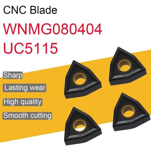 10PCS Original WNMG080404 UC5115 Carbide Inserts High Quality WNMG08 Blade External Turning Tool Lathe Tool Cutting Machine