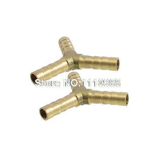 2 x Brass Y Style 3 Ways Hose Barb Connectors Adapters for 6mm Tubing