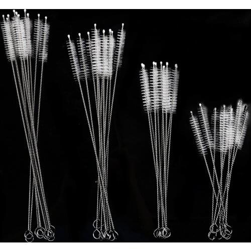 5PCS Stainless Steel Straw Cleaning Brush Fish Tank Pipe Brushes Reusable Soft Hair Suction Glass Tube Kitchen Cleaning Tools