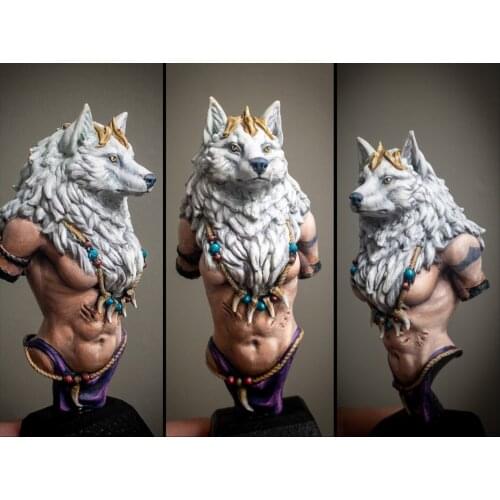 60mm Resin Model Queen of Werewolf Bust Figure Unpainted Sculpture DW-025