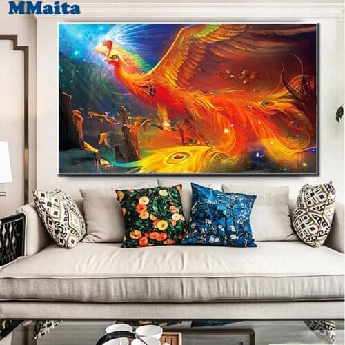 Diy Diamond Painting Phoenix In Chinese Mythology Pictures Cross Stitch Full Round Square Mosaic 5D Rhinestone Embroidery GG5475