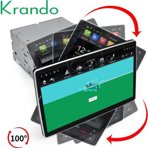 Krando 12.8" Tesla Style Android 8.1 Car DVD GPS Player Radio IPS 2 Din Universal Car Stereo Voice Control