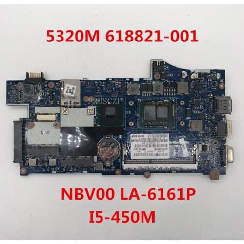 Free shipping For 5320M Laptop motherboard 618821-001 621198-001 618821-601 NBV00 LA-6161P With I5-540M CPU working well