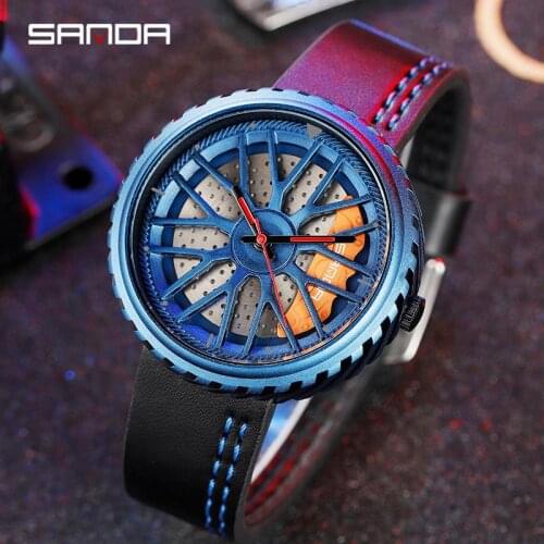 Sanda Brand 2020 New Leather Belt Mens Quartz Watch Fashion Trend Business Vibrato Personality Quartz Watch For Men Clock