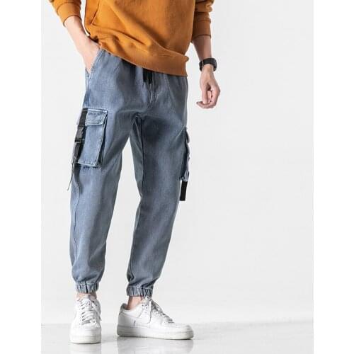 Large Size 8 XL Mens Cargo Pants Not Easy to Fade Threaded Cuff Boy Good Choice Elastic Waist Big Pockets Long Pants Casual Hot