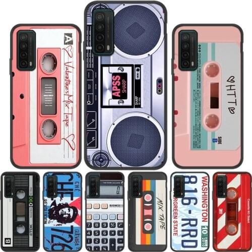 For Huawei P30 Lite Case Soft Back Cover For Huawei P30Lite P40 Lite P20 Pro P10 Plus P50 P8 P9 Retro Cassette Tape Phone Cases
