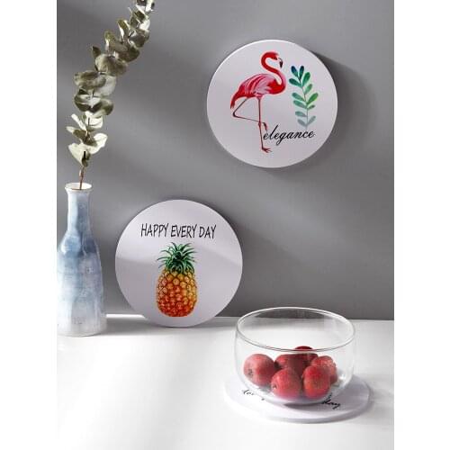 Wood Plastic Board Coaster Cute Cartoon Anti-hot Tea Coaster Thickening Cup Mat Insulation Mat Coaster Bowl Mat