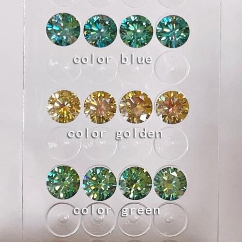 Real Moissanite Loose Stone Wholesale Blue Green Yellow Color VVS Gemstones Lab Diamonds GRA Passed the diamond test