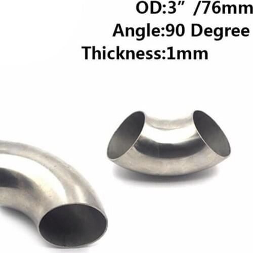 Hot sale 3 Inch Stainless Steel 90 Degree Bend 76mm Elbow Exhaust Pipe