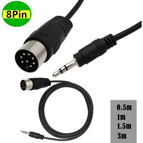 Din 8 Pin to DC3.5mm Cable 8Pin Din Male Plug to 3.5mm Male Audio Adapter Cable for Musical instrument audio equipment