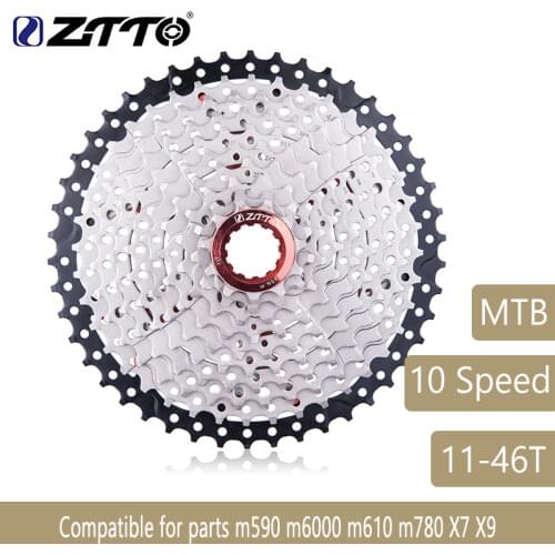 ZTTO Mountain Bike Wide Ratio MTB 10 Speed Cassette 10 Velocidade 10S 46T Bicycle Parts Freewheel For M6000 M610 M780 X7 X9 550g
