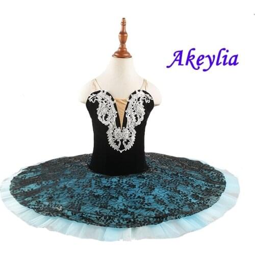 Blue Black pre-professional ballet dance tutu costume for girls and women pancake tutus costume dance performance dress velvet