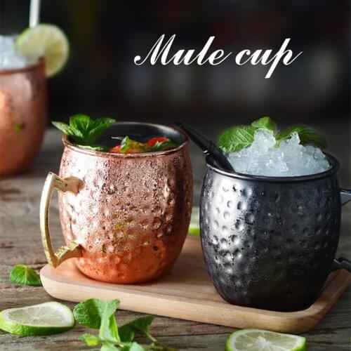 530ml Moscow Mule Copper Mugs Metal Mug Cup Stainless Steel Beer Wine Coffee Cup Bar Tools Premium Gift For Drink Lovers