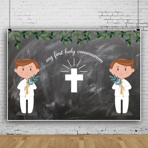 Laeacco Blackboard Boy My First Holy Communion Reception Photography Backdrop Baby Shower Photographic Background Photo Studio