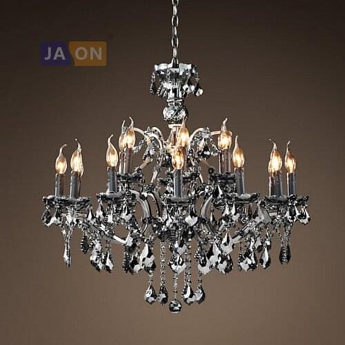 Led e14 American Smoky Grey Iron Crystal LED Lamp LED Light.Pendant Lights.Pendant Lamp.Pendant light For Dinning Room