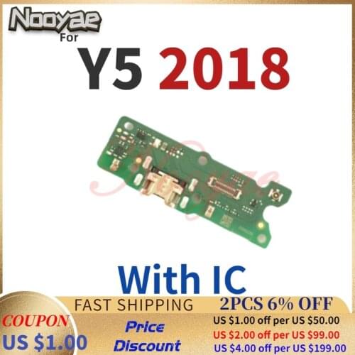 Best Charger Port Board For Huawei Y5 2018 USB Dock Charging Port Connector Microphone Mic Flex Cable 10pcs/lot