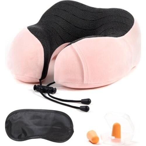 Memory Foam Travel Pillow Neck Pillow U Shaped Soft Head Car Flight Office Rest Support Airplane Travel Pillow 4 Colors