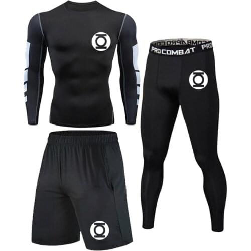 Mens Sport Suits Quick Dry Running Sets High Quality Clothes Joggers Training Gym Fitness Tracksuits MMA Rashguard Brand Mens
