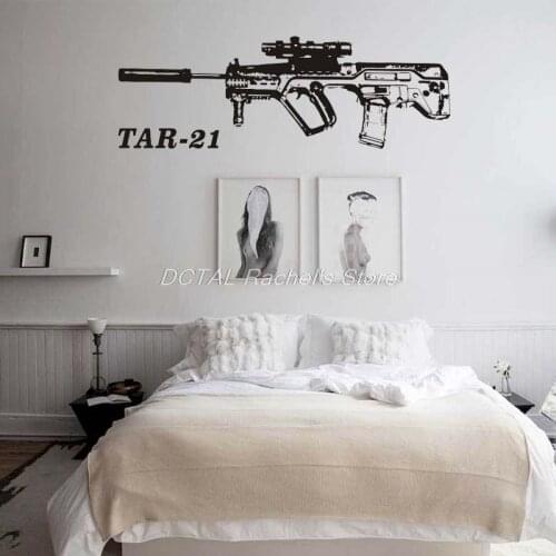 TAR-21 Decal Rifle Wall Sticker Israeli Bullpup Assault Army Vinyl Sticker Murals For Room Decoration